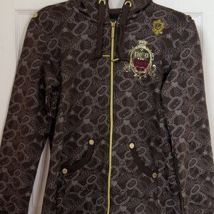Ecko Red Brown intricate long full zip up hoodie Large new with tag